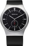 BERING Montre classique pour homme, modèle Slim, quartz, argent/noir, référence 11940-409