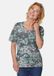 Goldner Jerseyshirt Gestreepte shirt met bloemmotief