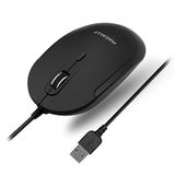 Macally Bedrade computermuis, stille USB-muizen - slanke en compacte USB voor Apple Mac of Windows PC Laptop/Desktop - Ontworpen met optische sensor en DPI-schakelaar - Eenvoudig - Zwart