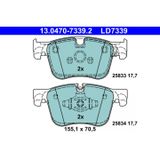 ATE Kit Plaquettes De Frein, Frein À Disque 13.0470-7339.2 Citroën 93487177