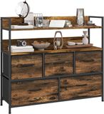 HOMCOM Commode en tissu - Non-tissé (100% polyester) - 98x29x85cm - Brun rustique