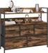HOMCOM Commode en tissu - Non-tissé (100% polyester) - 98x29x85cm - Brun rustique