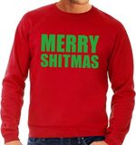 Bellatio Decorations Shoppartners Bv Foute kersttrui / sweater Merry Shitmas rood voor heren - S