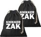 Sac à billes en toile - 2x - noir - avec cordon de serrage - pour garçons et filles - Sac de rangement pour billes - Grand sac à billes