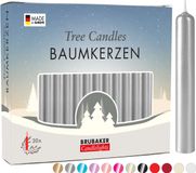 BRUBAKER 20 Stuks - Boomkaarsen - Zilver
