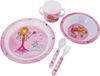 Bieco Prinsessen Baby Servies Set 5-delig – Kinderservies Roze/Wit – Bord, Kom, Beker & Bestek – Vanaf 6 Maanden