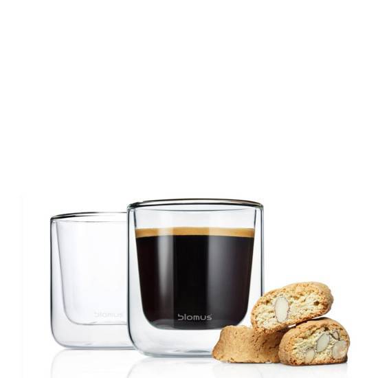 Blomus Dubbelwandig glas NERO koffie set/4 stuks