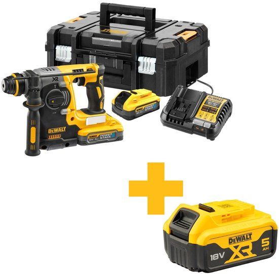 DeWALT DCH273H2T Accu Combihamer SDS+ 2,1J 18V XR POWERSTACK 5.0Ah in TSTAK