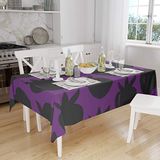 Bonamaison Tafelkleed, Anti-Mold, Sneldrogend, Waterdicht, 100% Polyester Tafellaken, Paars, zwart, 140 x 160 Cm - Ontworpen en Vervaardigd in Turkije