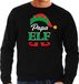 Bellatio Decorations foute Kersttrui - Papa elf - zwart - heren - Kerst sweaters / kleding XL