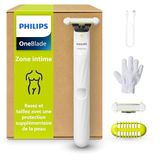 Philips OneBlade Intimate, intieme verzorging, trimmen en scheren met extra huidbescherming, Een fijne, comfortabele scheerbeurt - niet helemaal glad, model QP1924/28