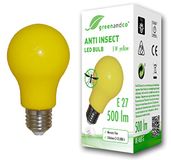 greenandco® anti-insecten LED-lamp E27, 560-580nm golflengte, geel, niet-dimbaar