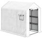 Serre pour jardin - Serre de 3 m² en bâche - Étagères 3 niveaux - Matériau PE renforcé, 135 g/m², résistant aux UV - Porte à enrouleur et fenêtres en maille - Vert olive