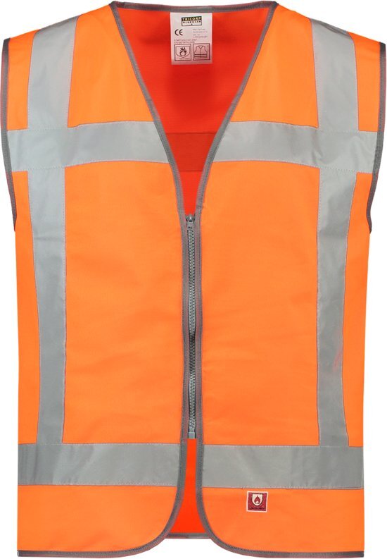 Tricorp veiligheidsvest RWS vlamvertragend - Fluor oranje - 453017 - maat M-L