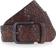b.belt Leren riem 40 mm Full Leather Belt With Mixed Rivets W85 Mid Brown bruine