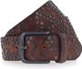 b.belt Leren riem 40 mm Full Leather Belt With Mixed Rivets W85 Mid Brown bruine