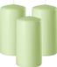 Enlightening Candles Bougie cylindrique/bougie pilier - 3x - vert clair - D8 x H12 cm - 45 heures de combustion