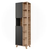 Vicco Karen Hoge kast – 50 x 175 cm met 2 deuren Sonoma/antraciet
