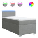 VidaXL Boxspringbed met matras, lichtgrijs, 120x200 cm, gestoffeerd