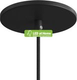 LEDatHOME - Plafonnier encastré avec 1 trou central, Métal, Noir, Rond, 126 cm