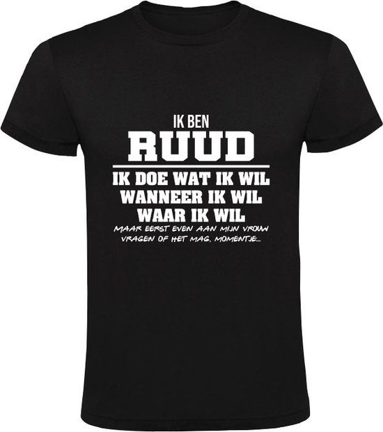 Ruud Heren T-shirt Zwart Maat M
