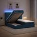 vidaXL Lit plateforme avec matelas et éclairage LED, bleu, 180 x 200 cm, tissu
