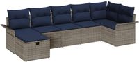 vidaXL Tuinbank Set 7 st Poly rattan