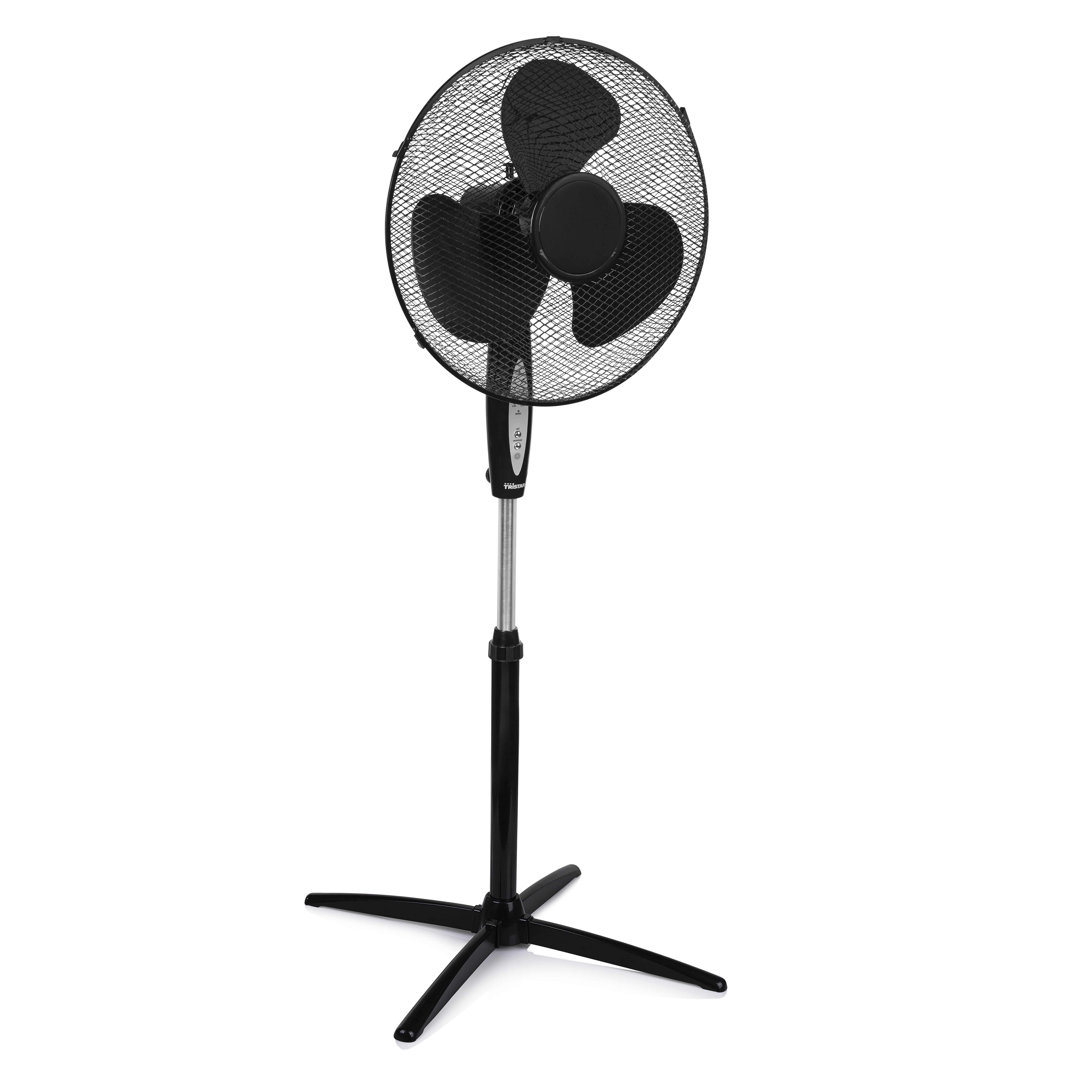 Tristar VE-5899 - Black Floor Fan with Remote Control, Timer, 3 Speeds, and Adjustable Height