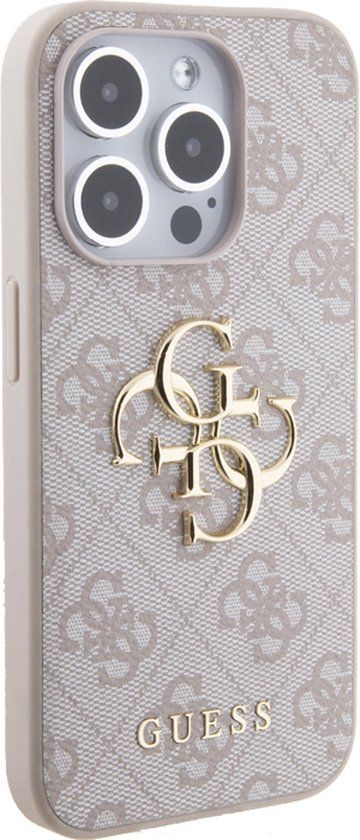 Guess 4G Metal Logo Back Case - Apple iPhone 15 Pro - Roze