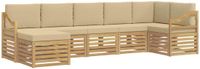 vidaXL Buiten bankenset 7-delig Wit en Beige