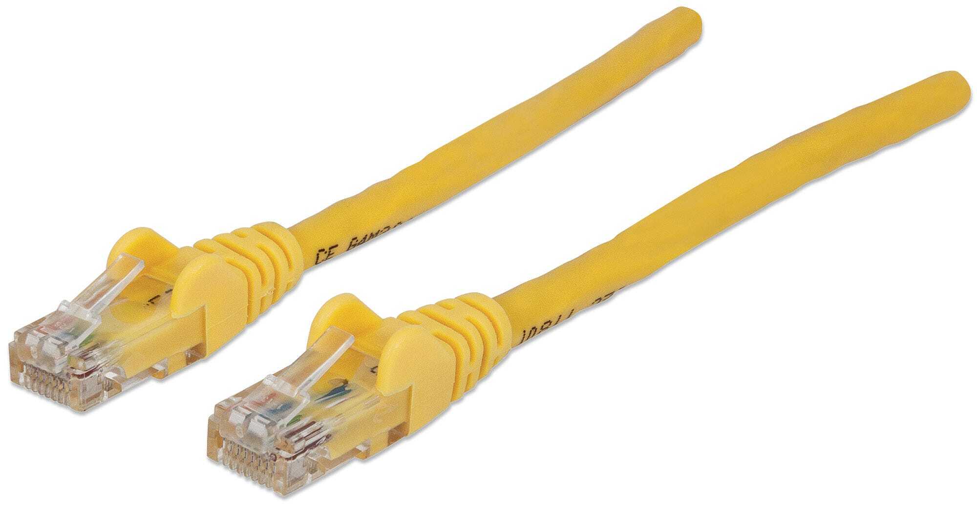 Intellinet Network Patch Cable, Cat6, 3m, Yellow, CCA, U/UTP, PVC, Gold Plated Contacts, Snagless, Booted, Polybag