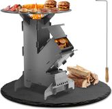 Merkloos / Sans marque Bol Rocket stove Kachel Kooktoestel Campingkooktoestellen Kookset Buiten Koken BBQ incl. grillplaat en firepitpook