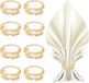 Merkloos Servetringen Set - Gouden Metalen Servetringen - 8 Stuks - Vintage