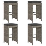 VidaXL Chaise de jardin assise capitonnée polyrotin, acier gris