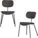 WOOOD Link Eetkamerstoelen - Ribstof - Bruin/Grijs - Set van 2