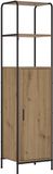 vidaXL Highboard Artisanaal eiken 40 x 33 x 161 cm Bewerkt hout