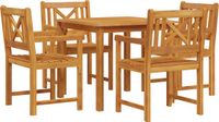 vidaXL Tuinset, 5-delig, bruin, massief acaciahout
