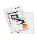 Durable 145602 Badgemaker inzetstukken 60 x 90 mm op A4-plaat, bedrukbaar, 8 inzetstukken per vel, PEFC, doos met 20 vellen/160 inzetstukken