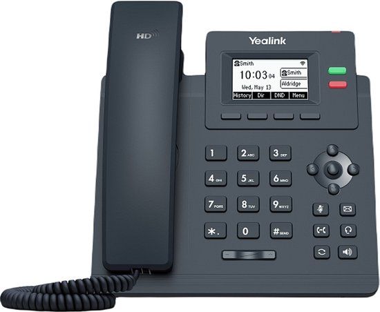 Yealink SIP-T31W - VoIP-telefoon met nummerweergave - IEEE 802.11a/b/g/n/ac (Wi-Fi) - 2 lijnen - Grijs