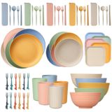 Omgoods - Set de vaisselle incassable de 62 pièces pour 5 personnes - Set léger de camping et de pique-nique