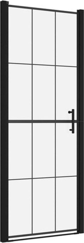 vidaXL Douchedeur 91x195 cm Gehard Glas Zwart