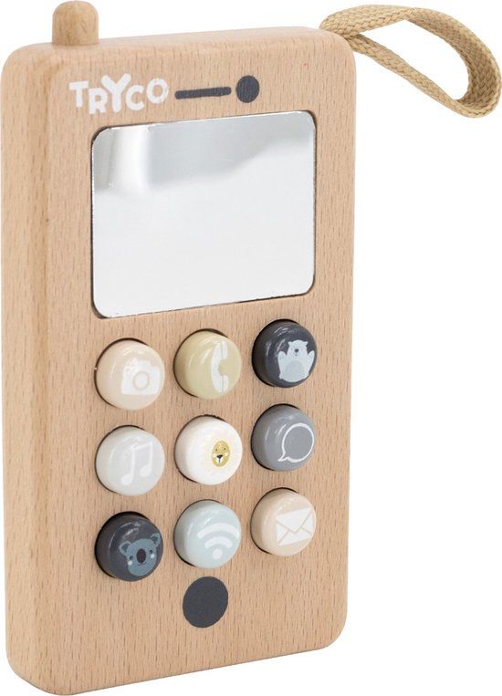 Tryco Houten Speelgoed Telefoon - Hout - Universeel