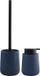 MSV brosse WC avec support/distributeur de savon - set salle de bain Malmo - céramique - bleu foncé