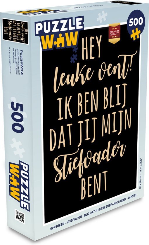 MuchoWow Puzzel Spreuken - Stiefvader - Blij dat jij mijn stiefvader bent - Quotes - Legpuzzel - Puzzel 500 stukjes - Sinterklaas cadeautjes - Sinterklaas voor grote kinderen