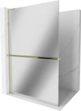 Mexen Kioto+ L paroi de douche avec étagère Walk-in 100 x 200 cm, miroir, or
