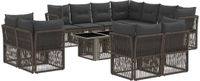 vidaXL Tuinbank Set 12 st Grijs Polyrattan