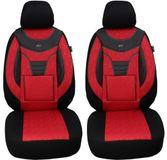 BREMER SITZBEZÜGE Autostoelhoezen compatibel met Peugeot Traveller, bestuurder en passagiersset vanaf 2016, autostoelhoezen, hoezen, set van 2 stuks, in zwart/rood