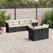 Maison Exclusive - Ensemble de meubles de jardin 7 pièces avec canapé et coussins, noir, en polyrotin