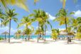 VGDesign Palmenstrand met parasols 130x70 cm tuinposter banner