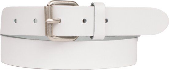 Petrol Industries Riem Heren - Broekriem - Verstelbaar - Leer - Wit - 115 cm